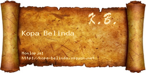 Kopa Belinda névjegykártya
